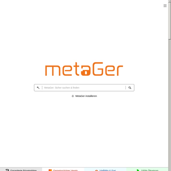 MetaGer - die MetaSuche über deutschsprachige Suchmaschinen