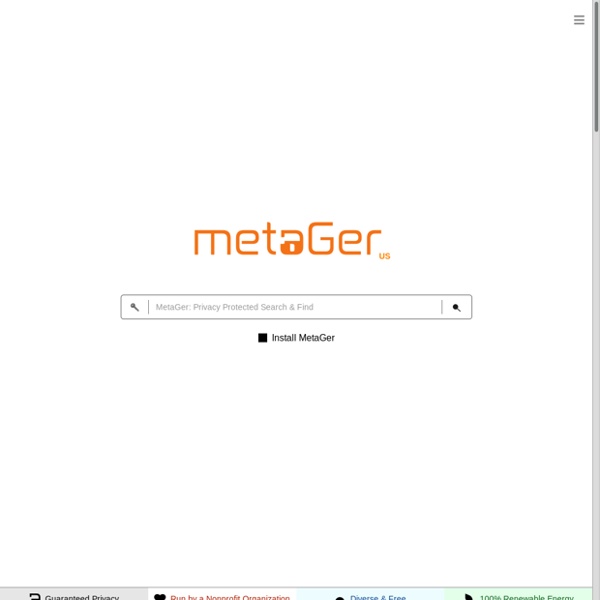 MetaGer: Privacy Protected Search & Find