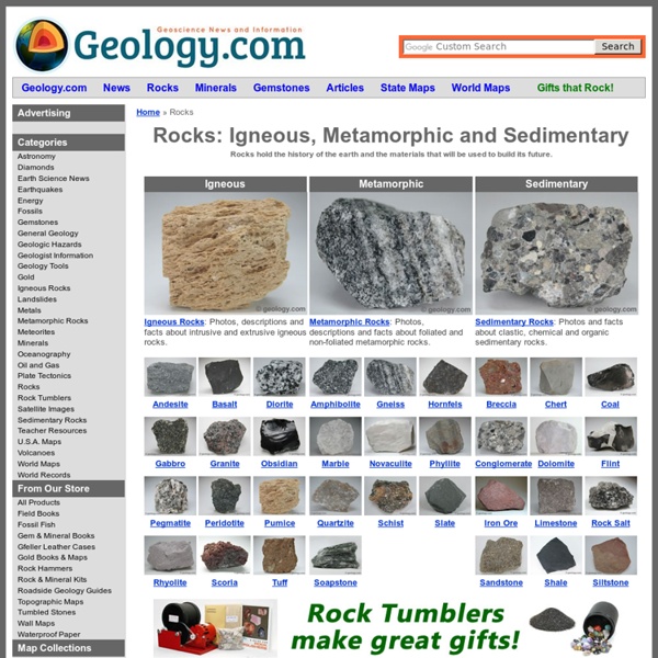 Rocks: Pictures of Igneous, Metamorphic and Sedimentary Rocks