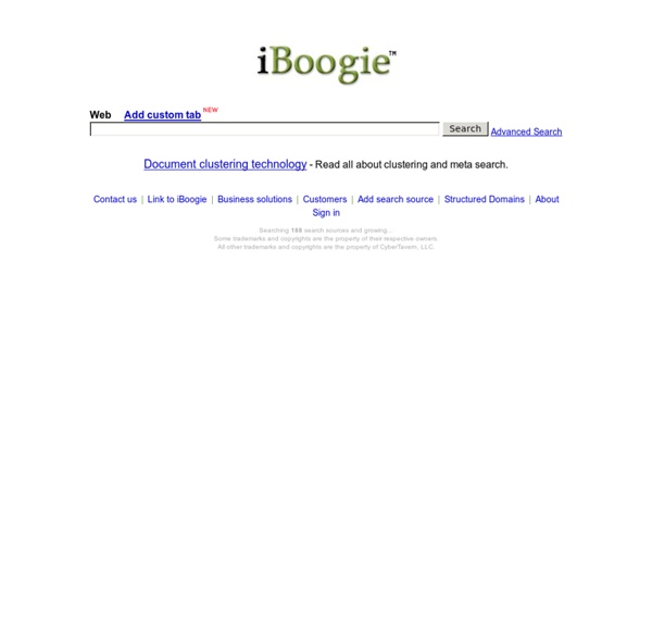 iBoogie - MetaSearch Document Clustering Engine and Personalized Search Engines Directory