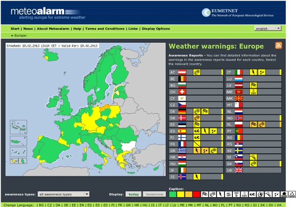 Meteoalarm - severe weather warnings for Europe - Mainpage