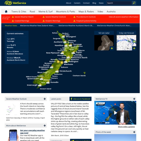 New Zealand Weather Forecasts by city and region – MetService