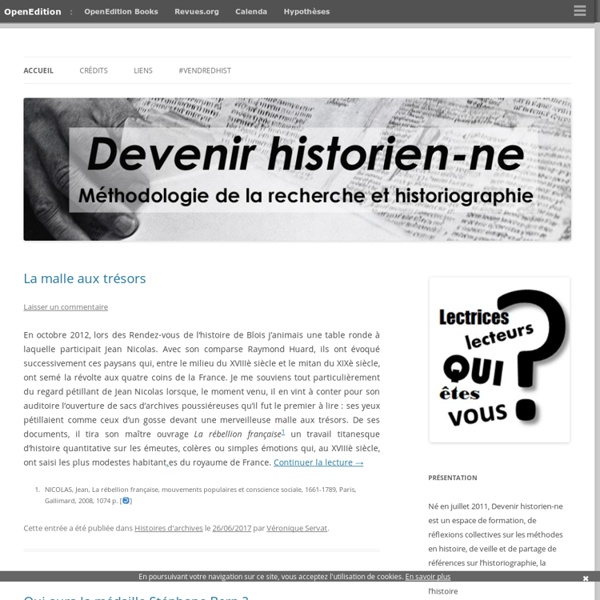 Méthodologie de la recherche et historiographie en master & doctorat