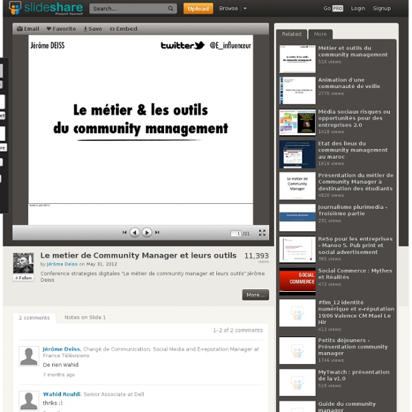 Le metier de Community Manager et leurs outils