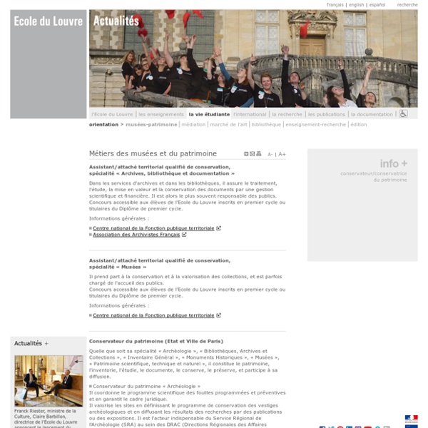 Métiers des musées et du patrimoine