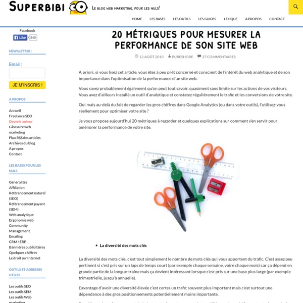 20 métriques pour mesurer la performance de son site web