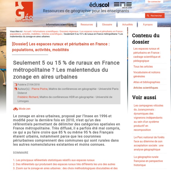 Seulement 5 ou 15 % de ruraux en France métropolitaine ? Les malentendus du zonage en aires urbaines