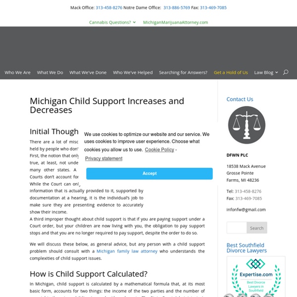 Michigan Child Support Increases and Decreases