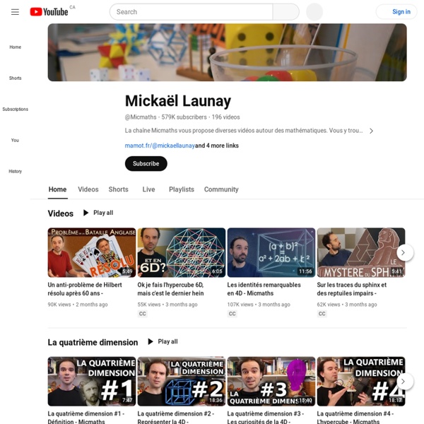 Chaine Youtube Micmaths (Mickaël Launay)