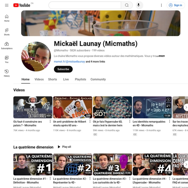 Chaine Youtube Micmaths (Mickaël Launay)