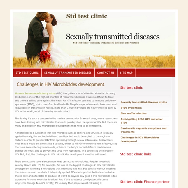 Challenges in HIV Microbicides development - stdtestclinic.com