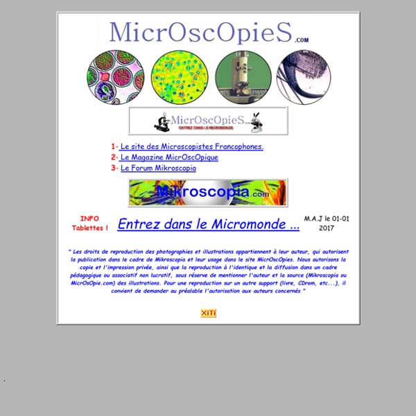 Microscopies: Le Site des Microscopistes Francophones.