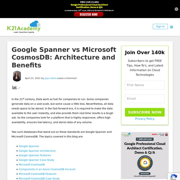 Google Spanner vs Microsoft Cosmos DB