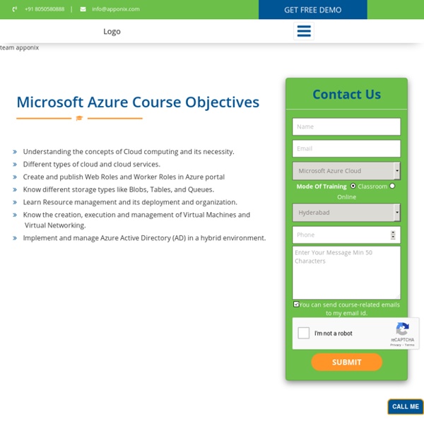 Microsoft Azure Training In Hyderabad - Certification,Request DEMO Class