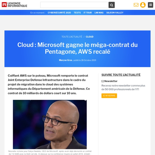 Cloud : Microsoft gagne le méga-contrat du Pentagone, AWS recalé