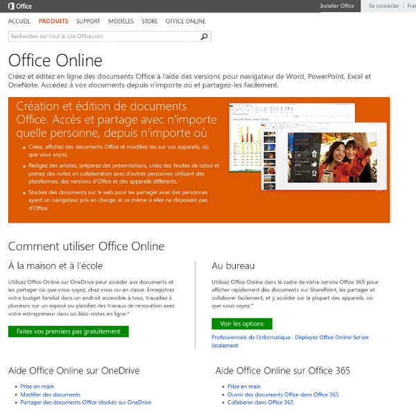 Office Online - Office gratuit : Word, Excel, PowerPoint, OneNote