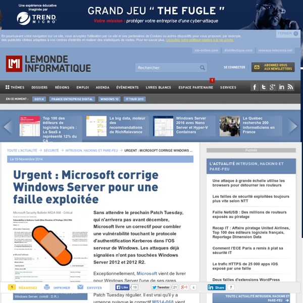 Urgent : Microsoft corrige Windows Server pour une faille exploitée