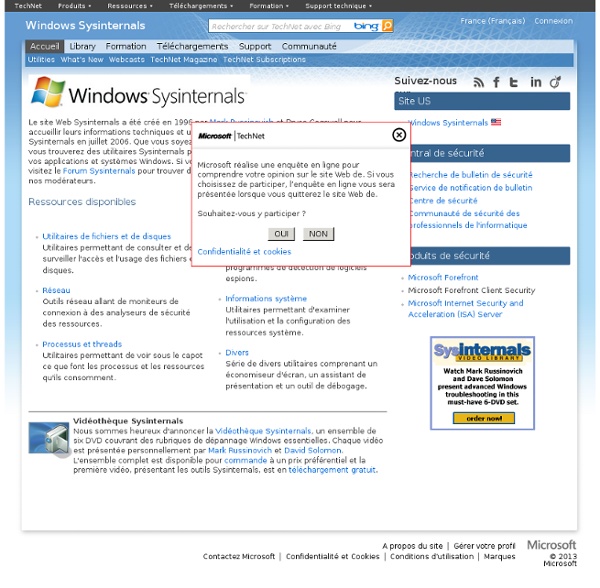 TechNet : Windows Sysinternals