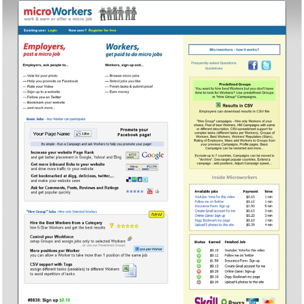 Microworkers - work & earn or offer a micro job