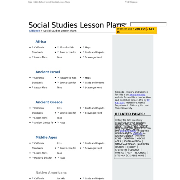 Free Middle School Social Studies Lesson Plans