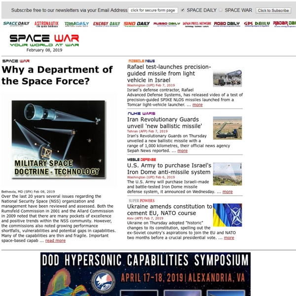 SPACEWAR.com - Military Space News, Technology and Politics