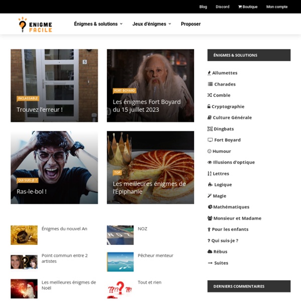 Enigme Facile : des milliers d'énigmes à résoudre