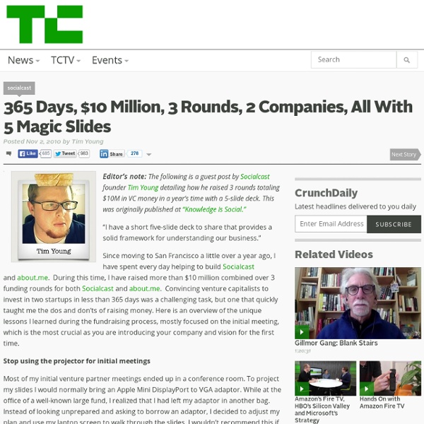 365 Days, $10 Million, 3 Rounds, 2 Companies, All With 5 Magic Slides
