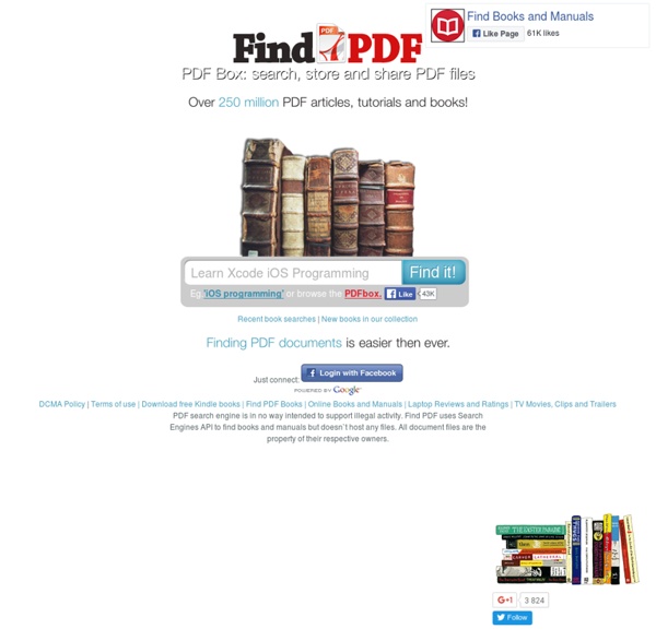 Find PDF Books: search and find over 250 million PDF ebooks, manuals and tutorials