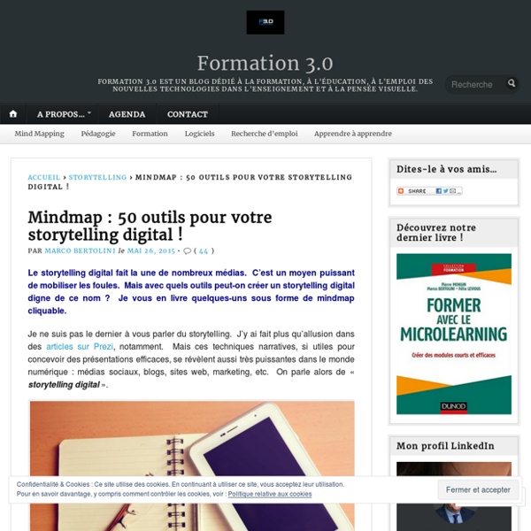 Mindmap : 50 outils pour votre storytelling digital ! – Formation 3.0