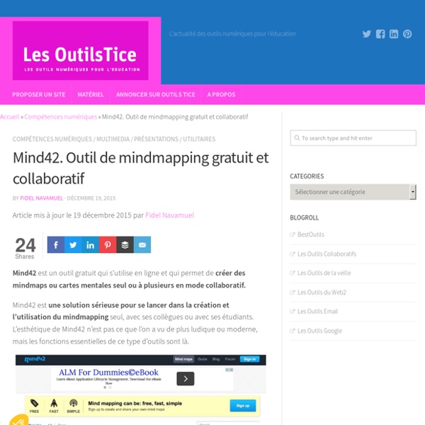 Mind42. Outil de mindmapping gratuit et collaboratif – Les Outils Tice