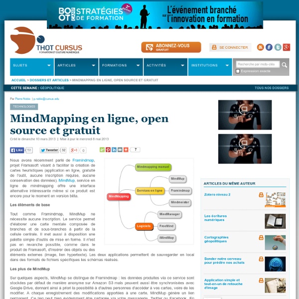 MindMapping en ligne, open source et gratuit