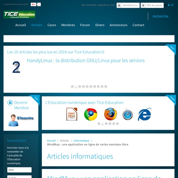 MindMup : une application en ligne de cartes mentales libre