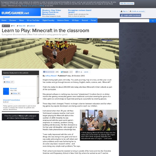 Learn to Play: Minecraft in the classroom