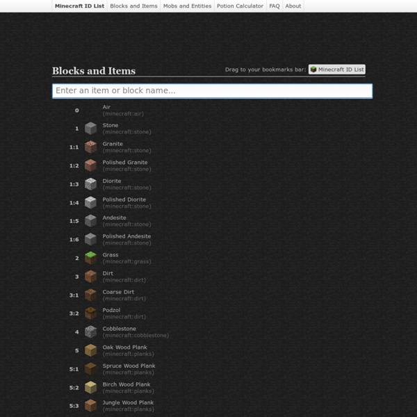 Minecraft ID List