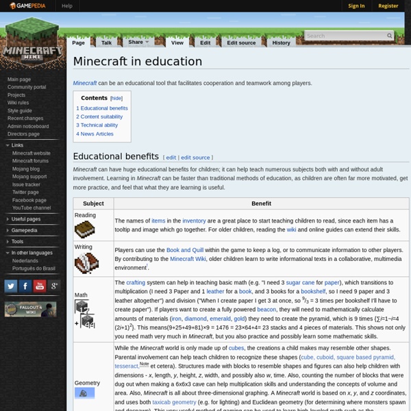 Minecraft in education - Minecraft Wiki