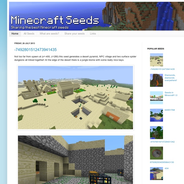 Sharing the best Minecraft Seeds