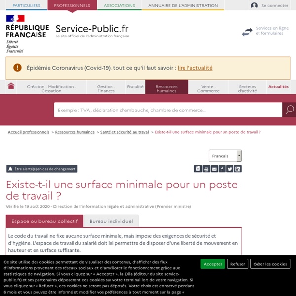 Quelles sont les surfaces minimales pour un espace de travail ?