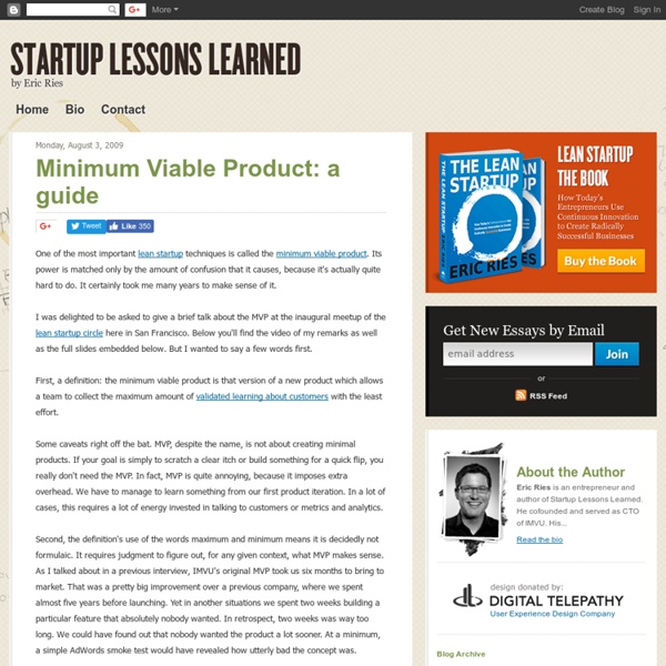 Minimum Viable Product: a guide