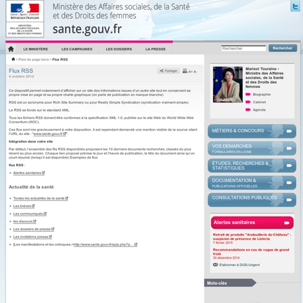 Flux RSS du site Sante.gouv.fr