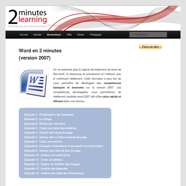 Word 2007 en 2 minutes