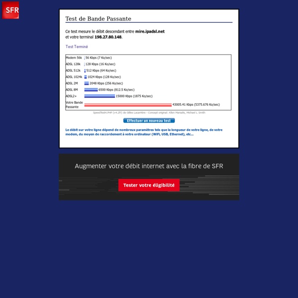 Mire ADSL : Test de Bande Passante