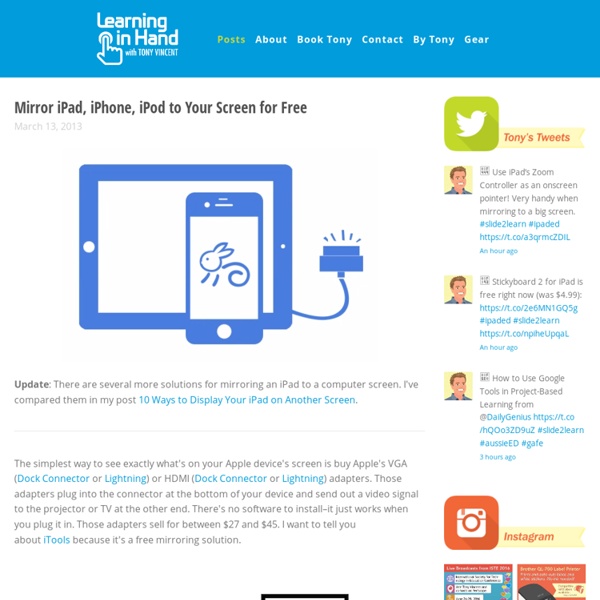 Mirror iPad, iPhone, iPod to Your Screen for Free