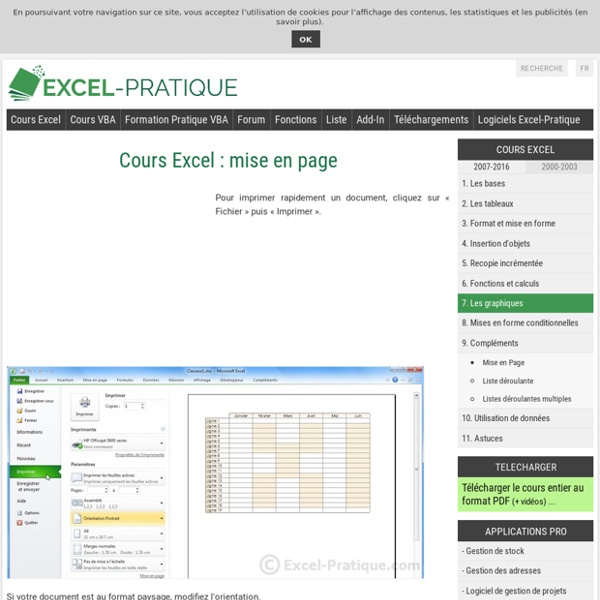 Cours Excel : mise en page