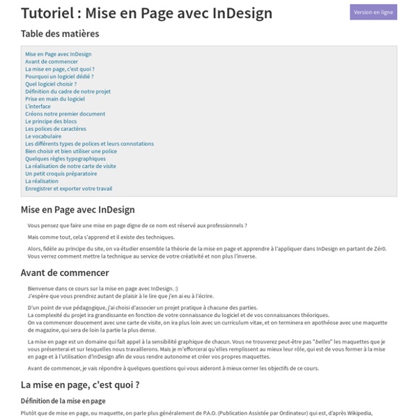 Mise en Page avec InDesign