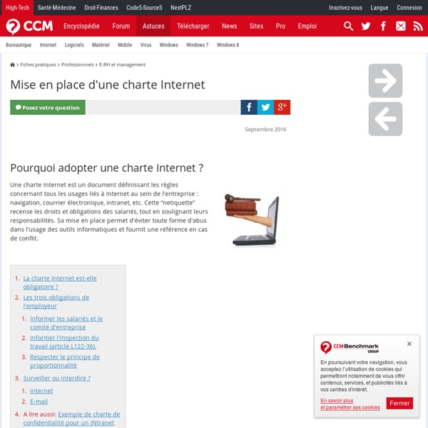 Mise en place d'une charte Internet