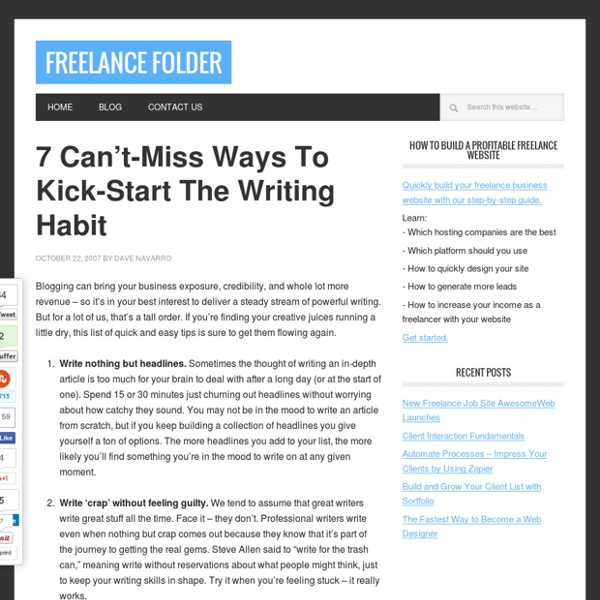 How to kick-start the writing habit