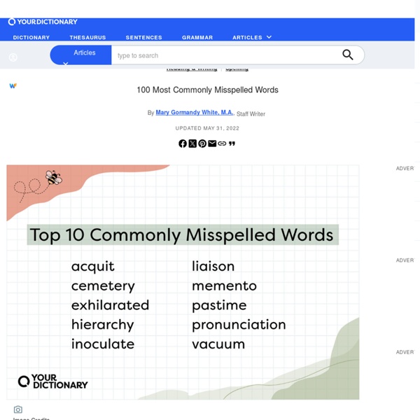 100 Most Often Misspelled Words