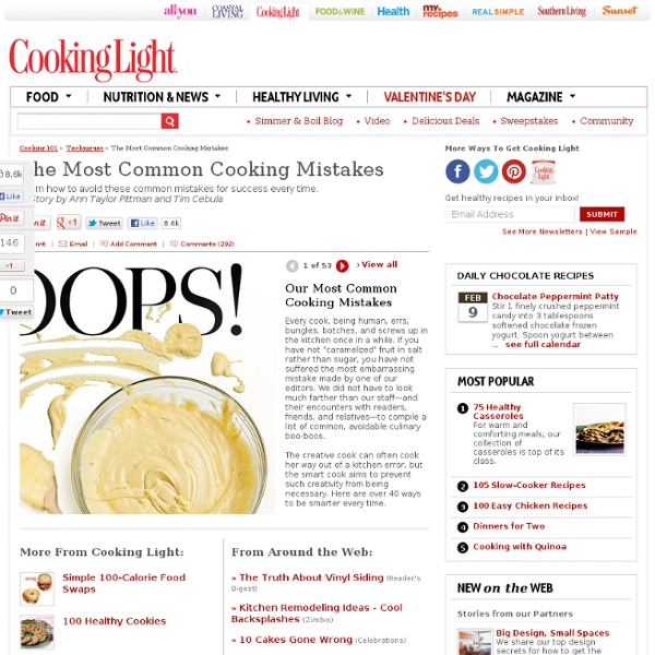 Common Cooking Mistakes: Cooking Tips and Questions Answered