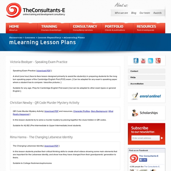 mLearning Lesson Plans