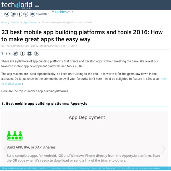 23 best mobile app building platforms and tools 2016
